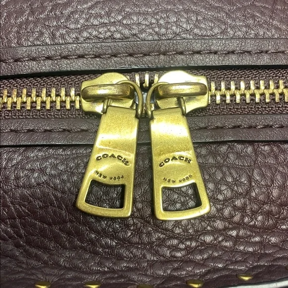 Coach Dreamer 36 Border Rivets Large Mixed Leather Suede Shoulder Bag in Brown - Picture 4 of 16